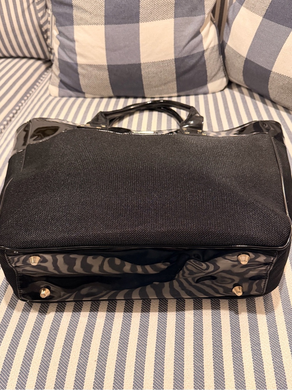 VERSACE PERFUME~Huge Black Tote with Gloss Trim 🖤🩶🖤🩶 - Picture 12 of 13